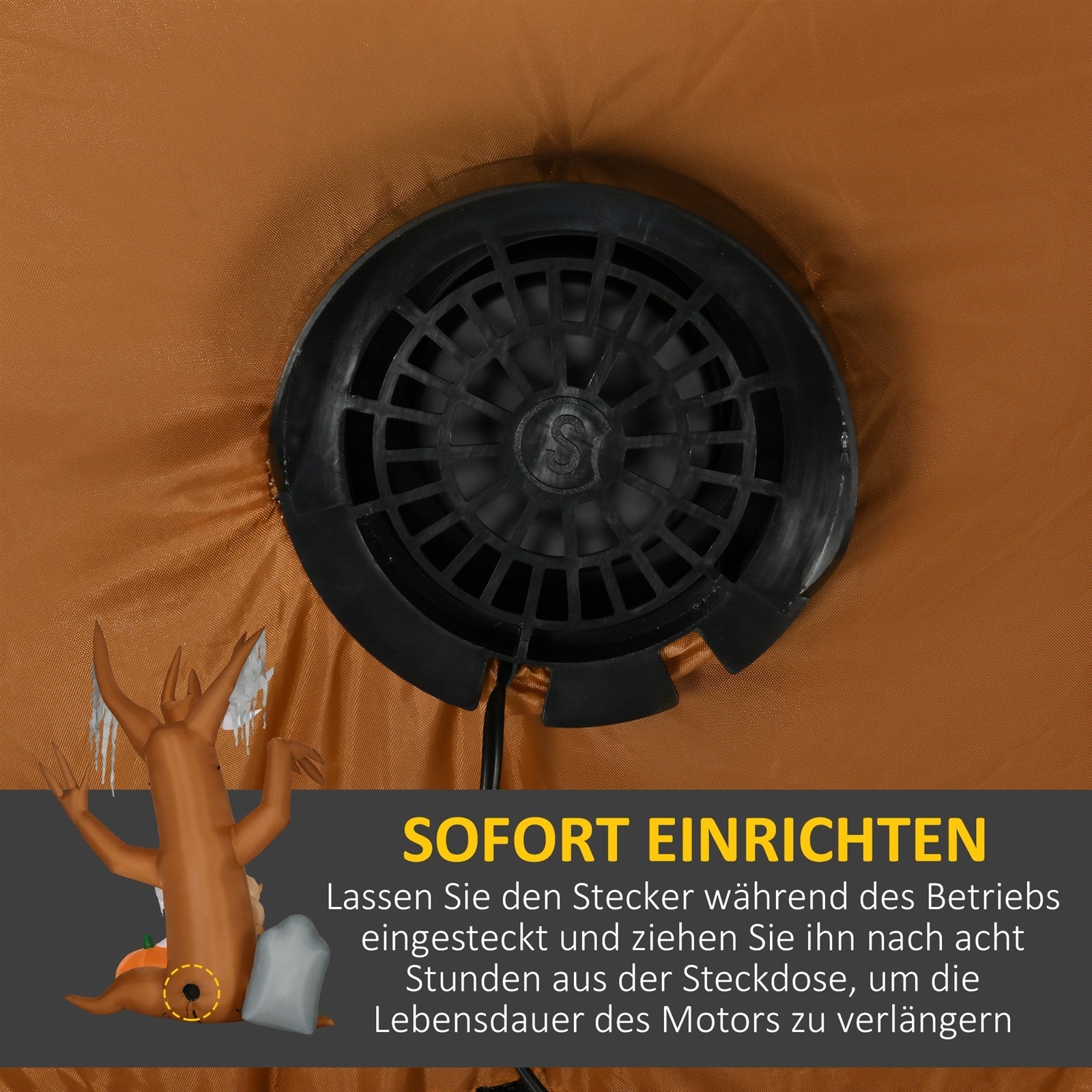 Halloween-Deko, 2,40m großer Geisterbaum, selbstaufblasend, LED-Beleuchtung, für Außenbereiche