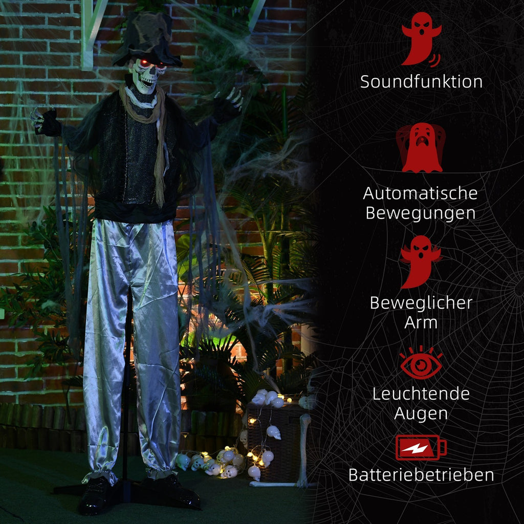 Halloween-Geist, Halloween-Dekoration, Soundfunktion, mit Bewegungssensor und LED-Lichtern, 101 cm x 64 cm x 178 cm