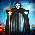 Große Halloween-Gartendekoration Sensenmann-Torbogen selbstaufblasbar LED-Beleuchtung 2,85 m