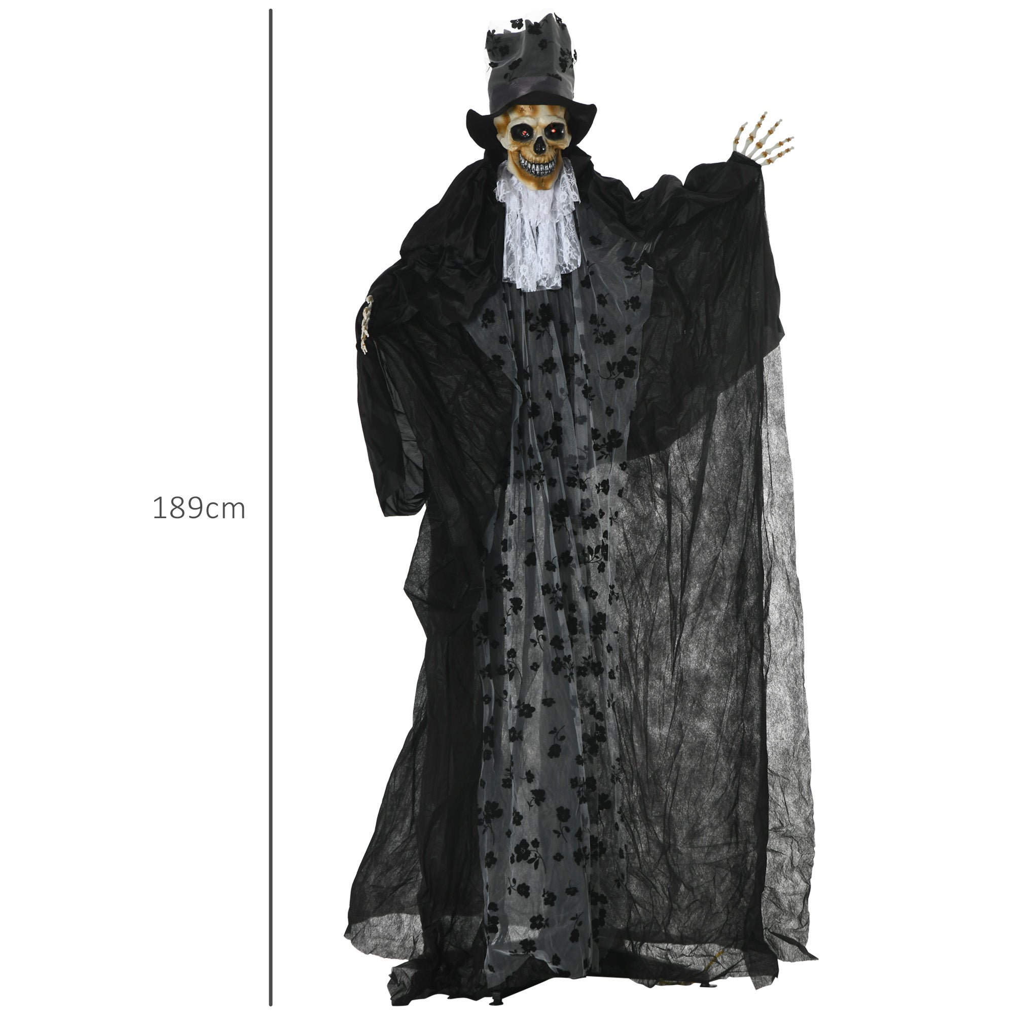 Halloween-Dekoration Gespenst Bräutigam mit Spezialeffekten und Soundfunktion 115 cm x 65 cm x 189 cm