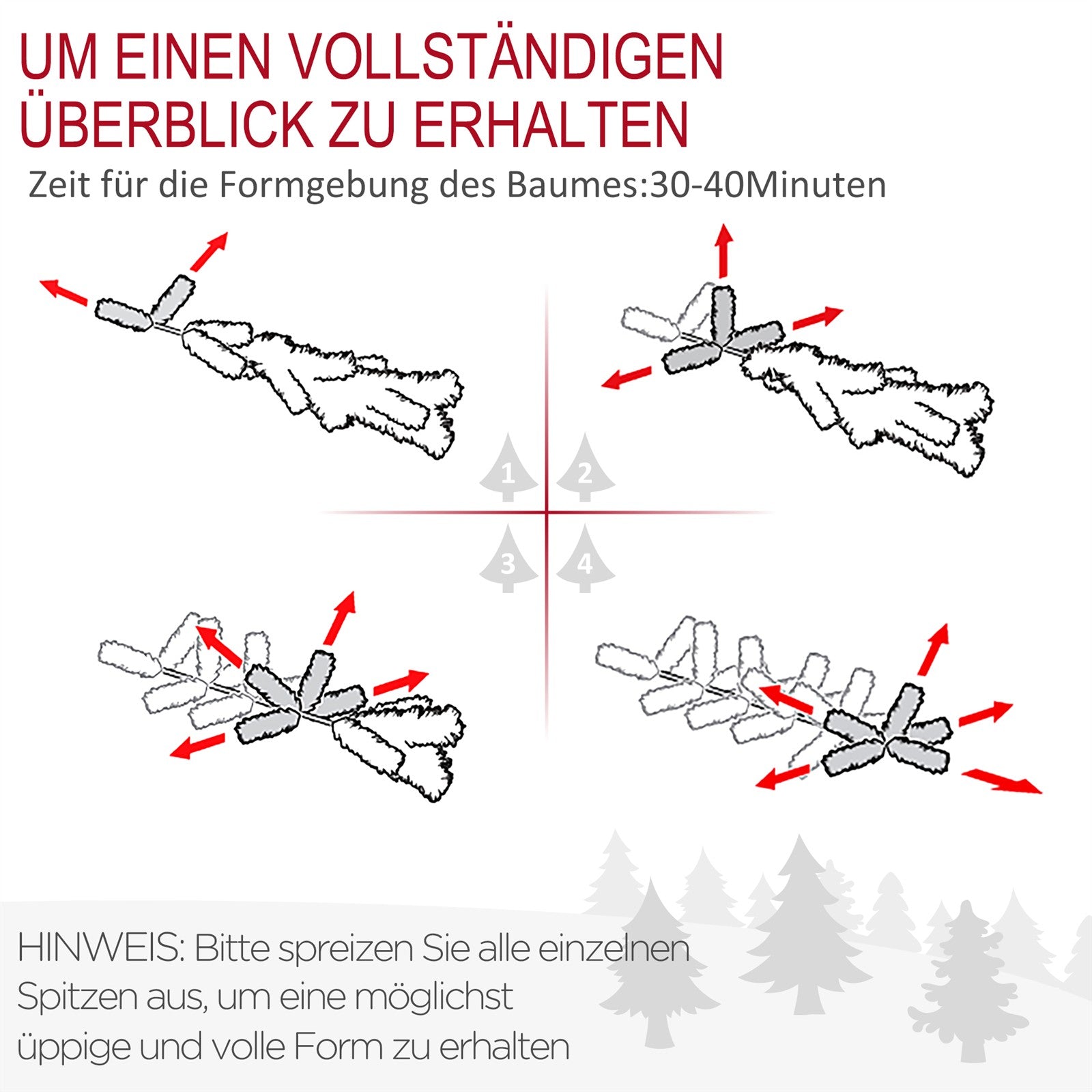 Weihnachtsbaum, Kunsttanne, realistisches Aussehen, schneller Aufbau, Kunststoff, Grün, 114 x 114 x 180cm