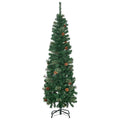Künstlicher Weihnachtsbaum, schlank, Tannenzapfen, flammenhemmend, 46 x 165 cm, Grün
