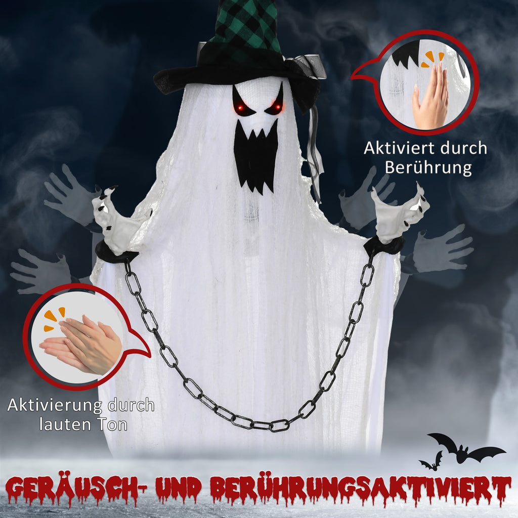 Geister-Dekoration für Halloween, Grusel-Heulen und Bewegung, batteriebetrieben