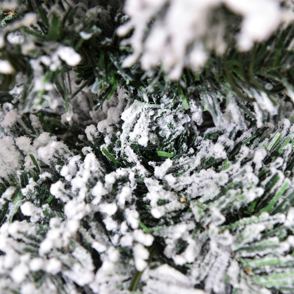 Künstlicher Weihnachtsbaum, 630 Zweige, 37 Zapfen, verschneite Spitzen, feuerfest, 150 cm