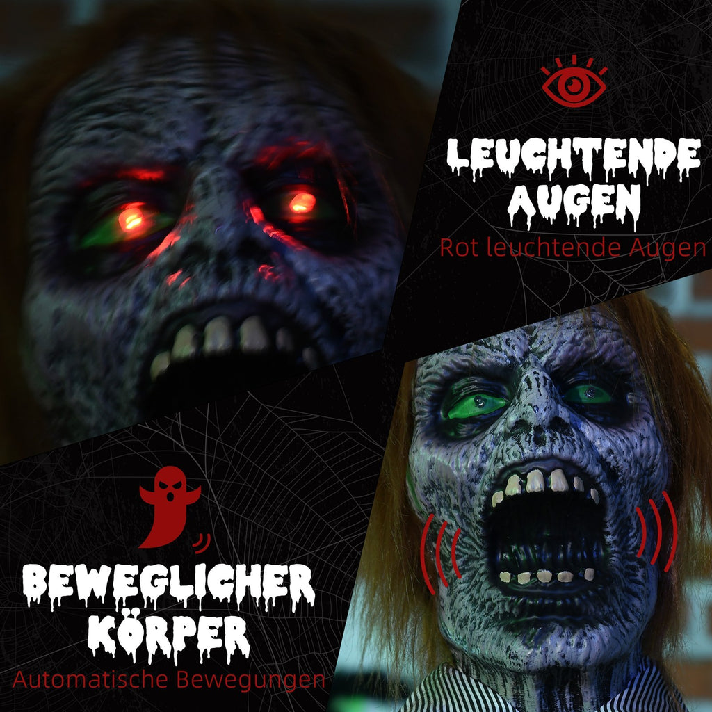 Halloweendeko, Kettensägenmörder, beweglich, Motorsägensound, Schaltautomatik, 1,70 m