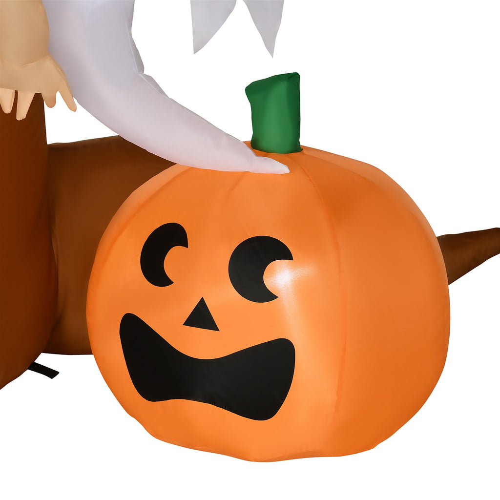 Halloween-Deko, 2,40m großer Geisterbaum, selbstaufblasend, LED-Beleuchtung, für Außenbereiche