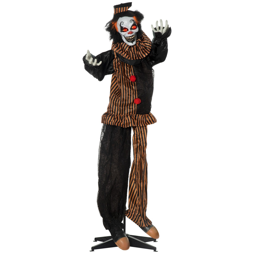 Halloween-Dekoration Horror-Clown mit Spezialeffekten und Soundfunktion 100 cm x 18 cm x 153 cm