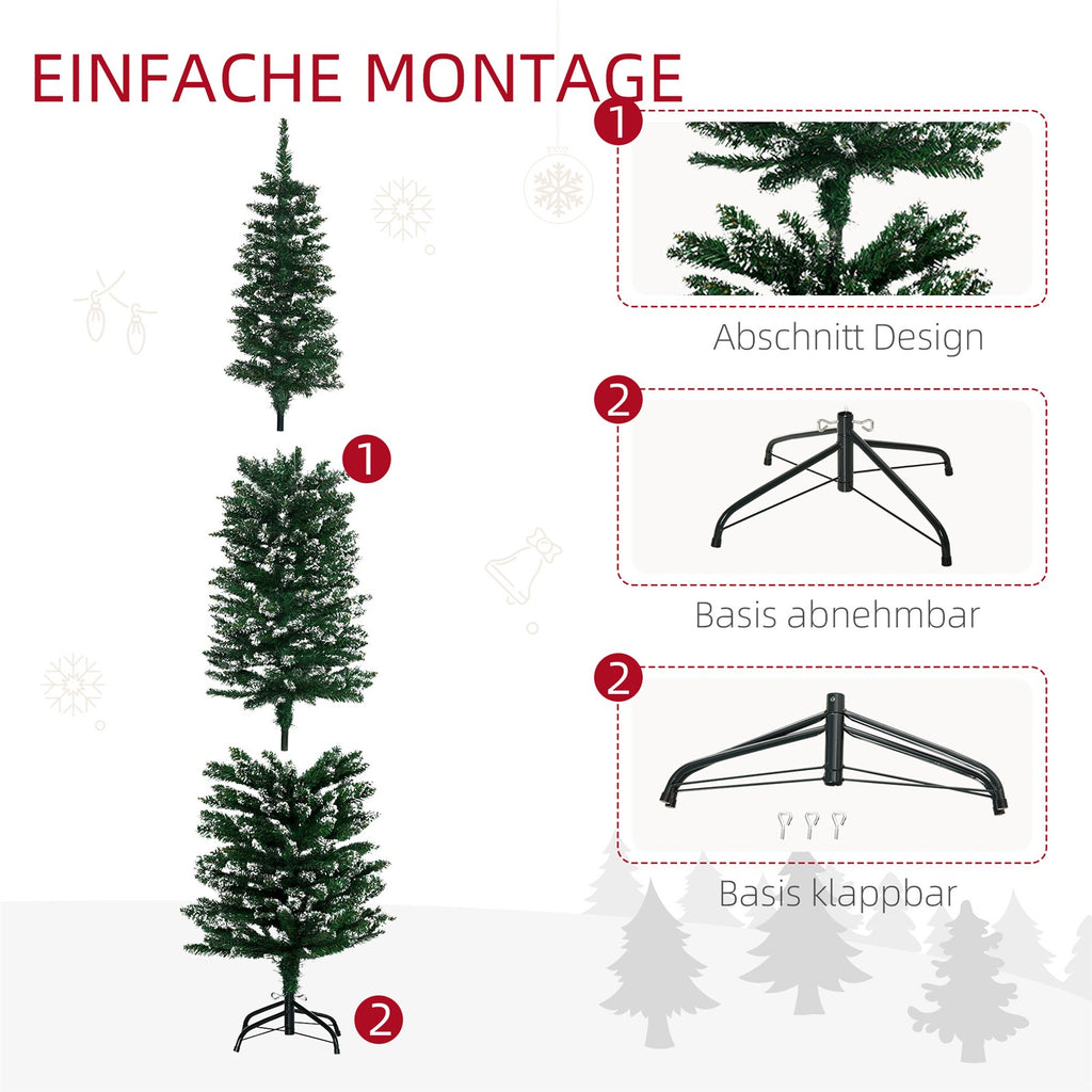Weihnachtsbaum 190 cm, hoch realistisch, 570 Zweige, feuerfest, stabile Basis, Grün