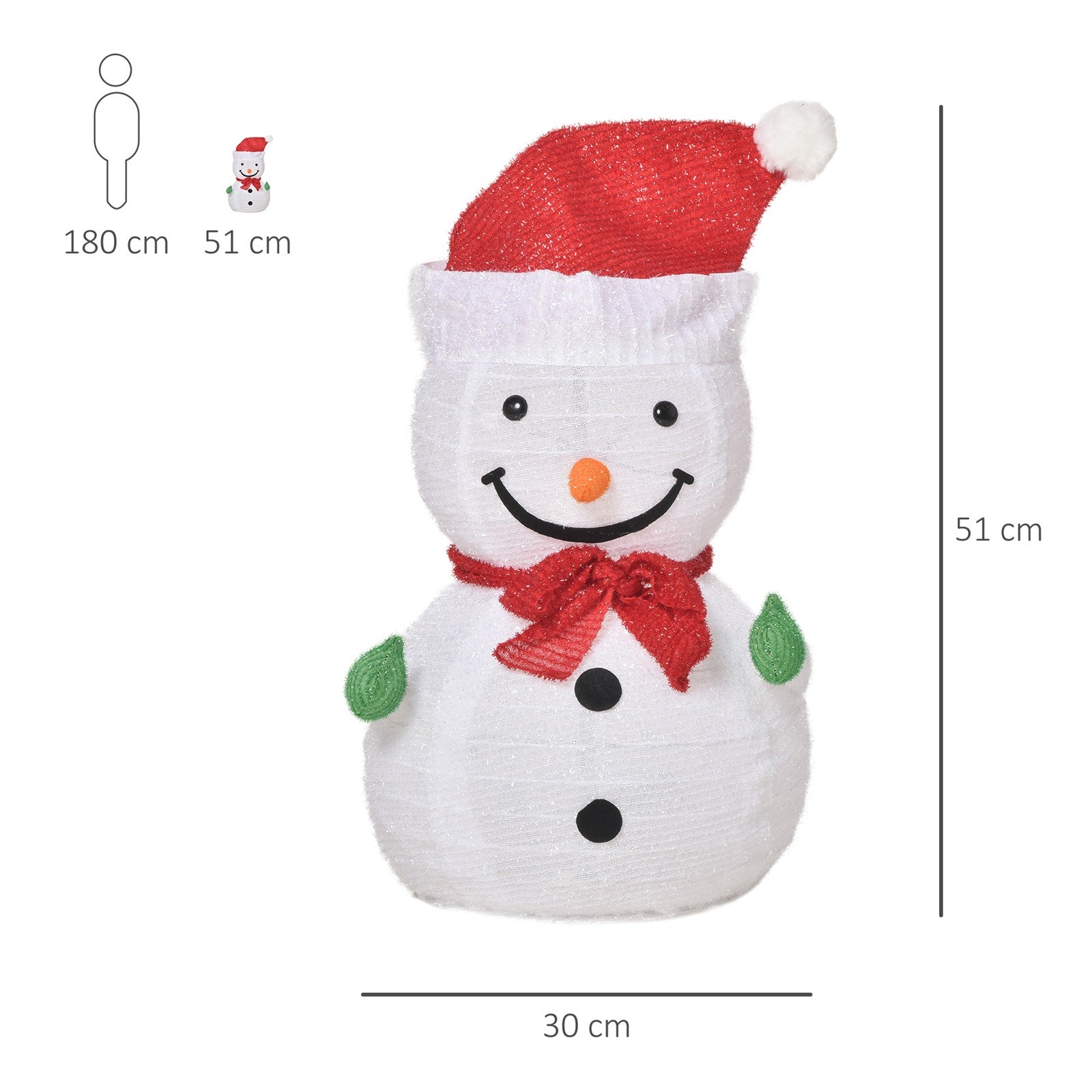 Weihnachtsdekoration Schneemann Outdoor.Weihnachtsdeko Weihnachtslicht, inkl. LEDS, 30 cm x 30 cm x 51 cm, Rot+Weiß