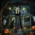 183cm Halloween Dekoration Hängende Halloween Hexe mit LED-Lichter, Soundfunktion verstellbare Arme, Mund