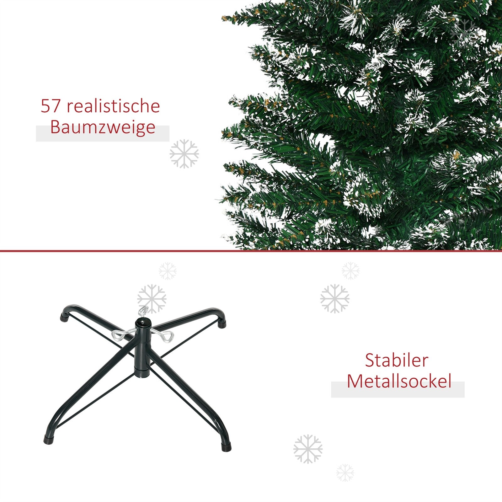 Weihnachtsbaum 190 cm, hoch realistisch, 570 Zweige, feuerfest, stabile Basis, Grün