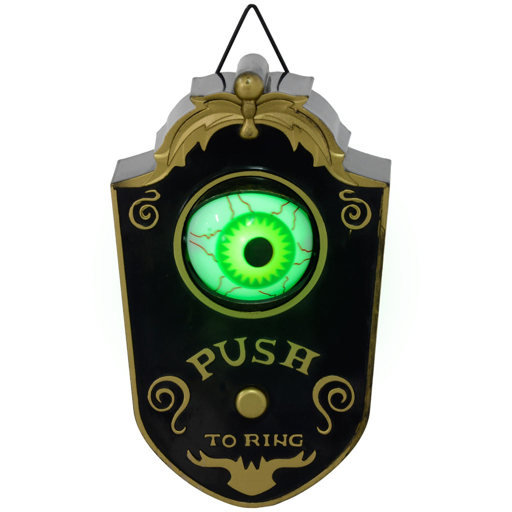 Halloweendeko, Türglocke mit Horror-Auge, Geräusch- & Touchsensor, beweglich, grünes Licht