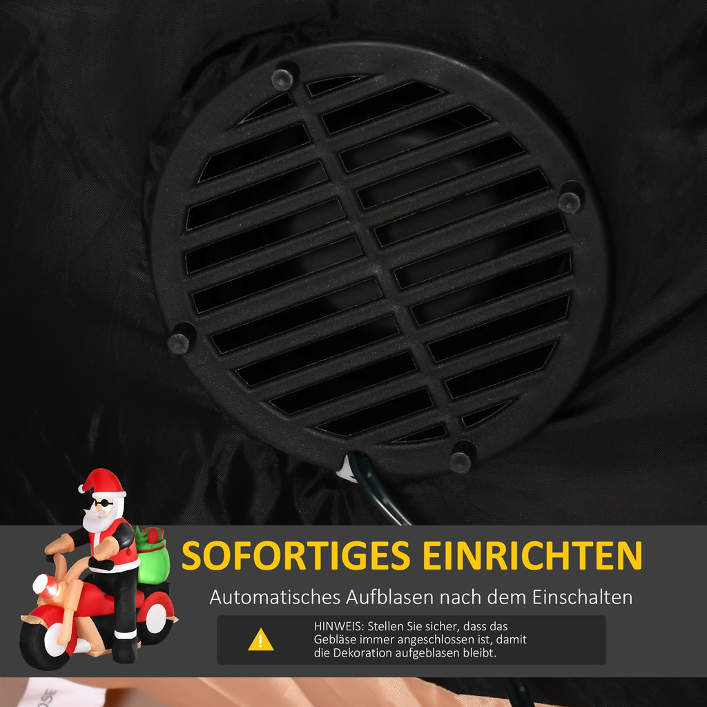 Weihnachtsdeko Aufblasbarer Weihnachtsmann Outdoor-Weihnachtsdekoration, inkl. Gebläse, 1,65 m, Rot + Weiß + Schwarz