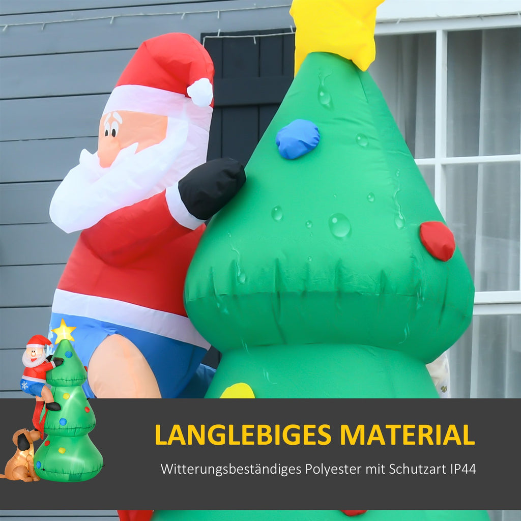 Aufblasbarer Weihnachtsbaum, Weihnachtsdekoration, 1,8 m, inkl. Gebläse, 123 cm x 85 cm x 180 cm, Grün + Rot
