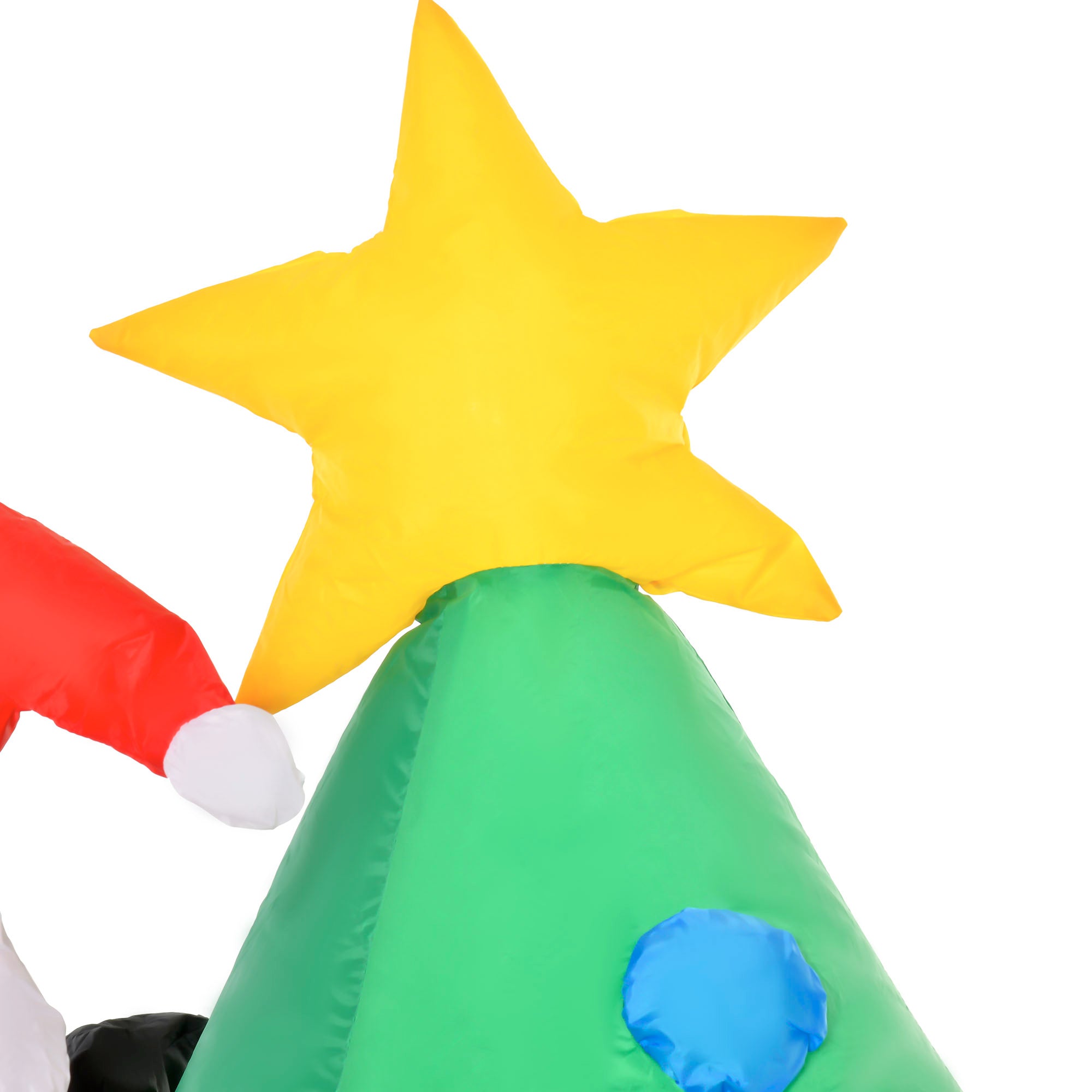 Aufblasbarer Weihnachtsbaum, Weihnachtsdekoration, 1,8 m, inkl. Gebläse, 123 cm x 85 cm x 180 cm, Grün + Rot