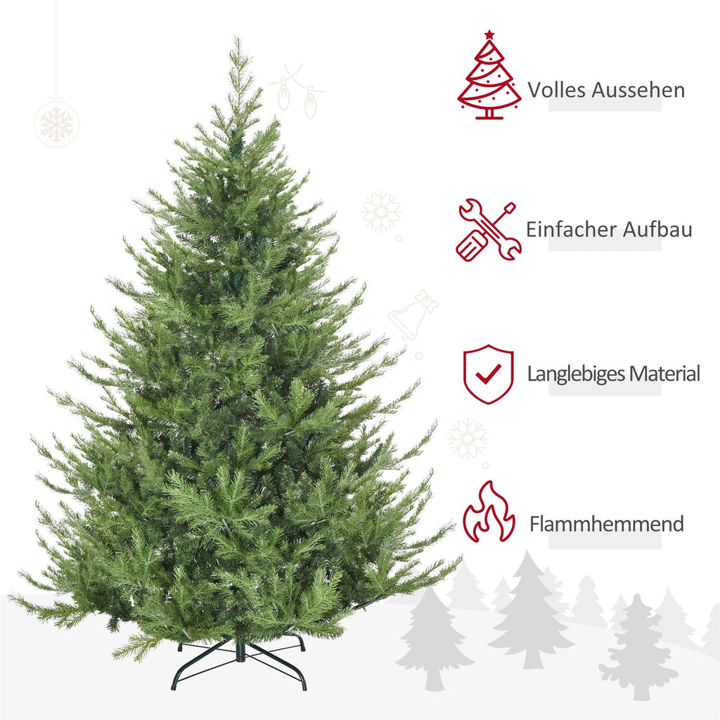 Weihnachtsbaum, Kunsttanne, realistisches Aussehen, schneller Aufbau, Kunststoff, Grün, 136 x 136 x 180cm