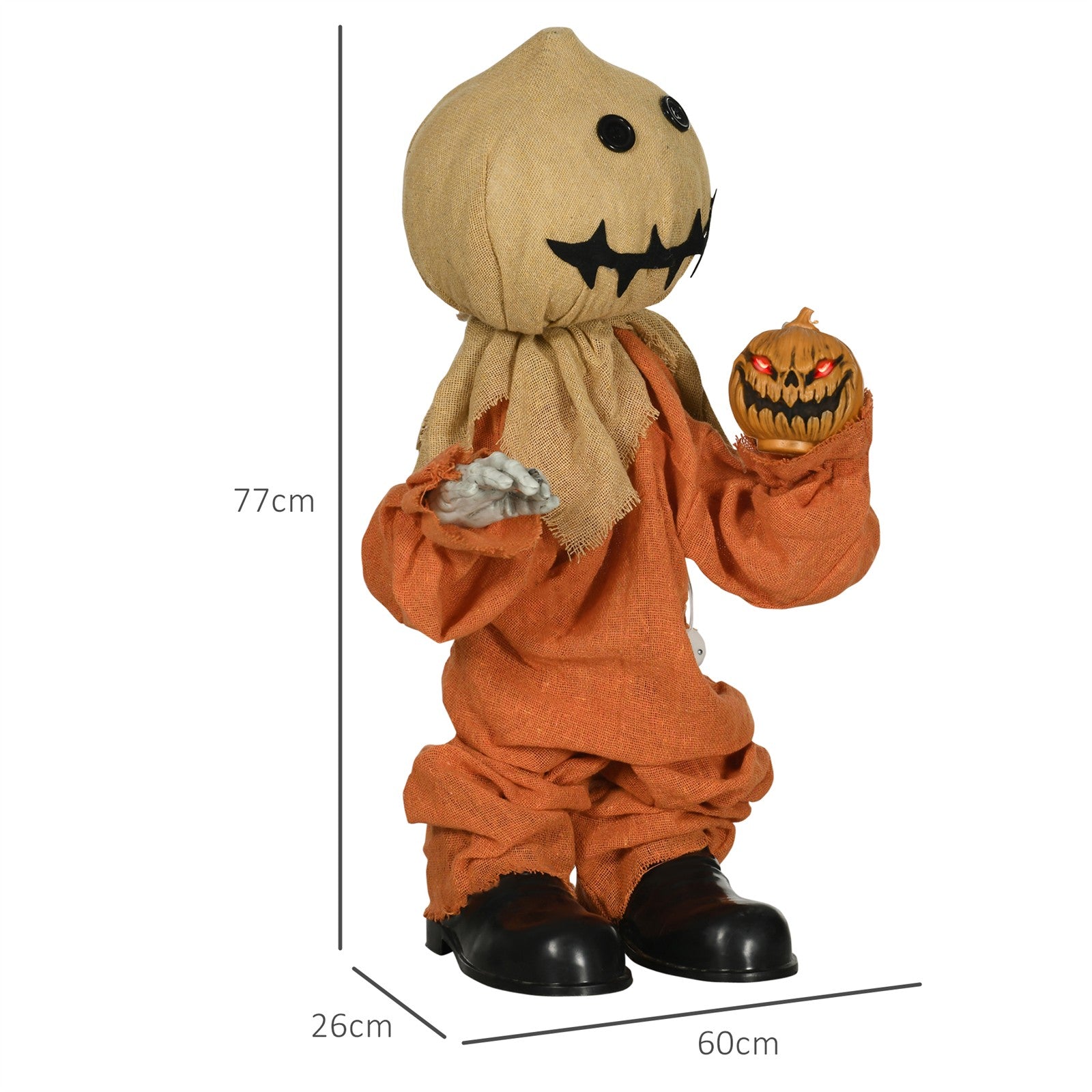 Vogelscheuche Halloween-Dekoration, beweglich, macht Geräusche, batteriebetrieben