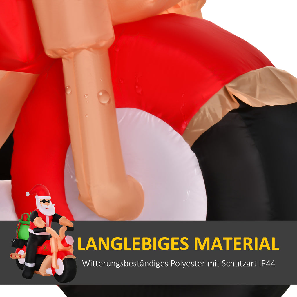 Weihnachtsdeko Aufblasbarer Weihnachtsmann Outdoor-Weihnachtsdekoration, inkl. Gebläse, 1,65 m, Rot + Weiß + Schwarz