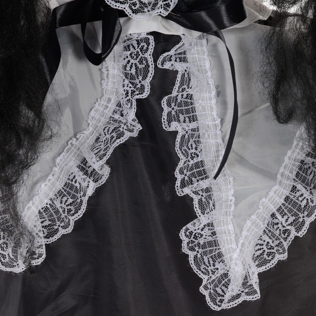Horrorpuppe, Helloweendeko, gruselige Stimme & Musik, rote Augen, beweglich, 160 cm