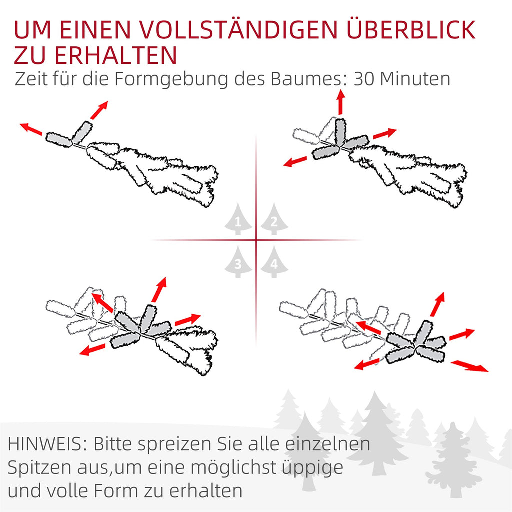 Künstlicher Weihnachtsbaum 180 cm Kieferbaum künstlich mit 795 Spitzen, klappbar Füße Stahlrahmen