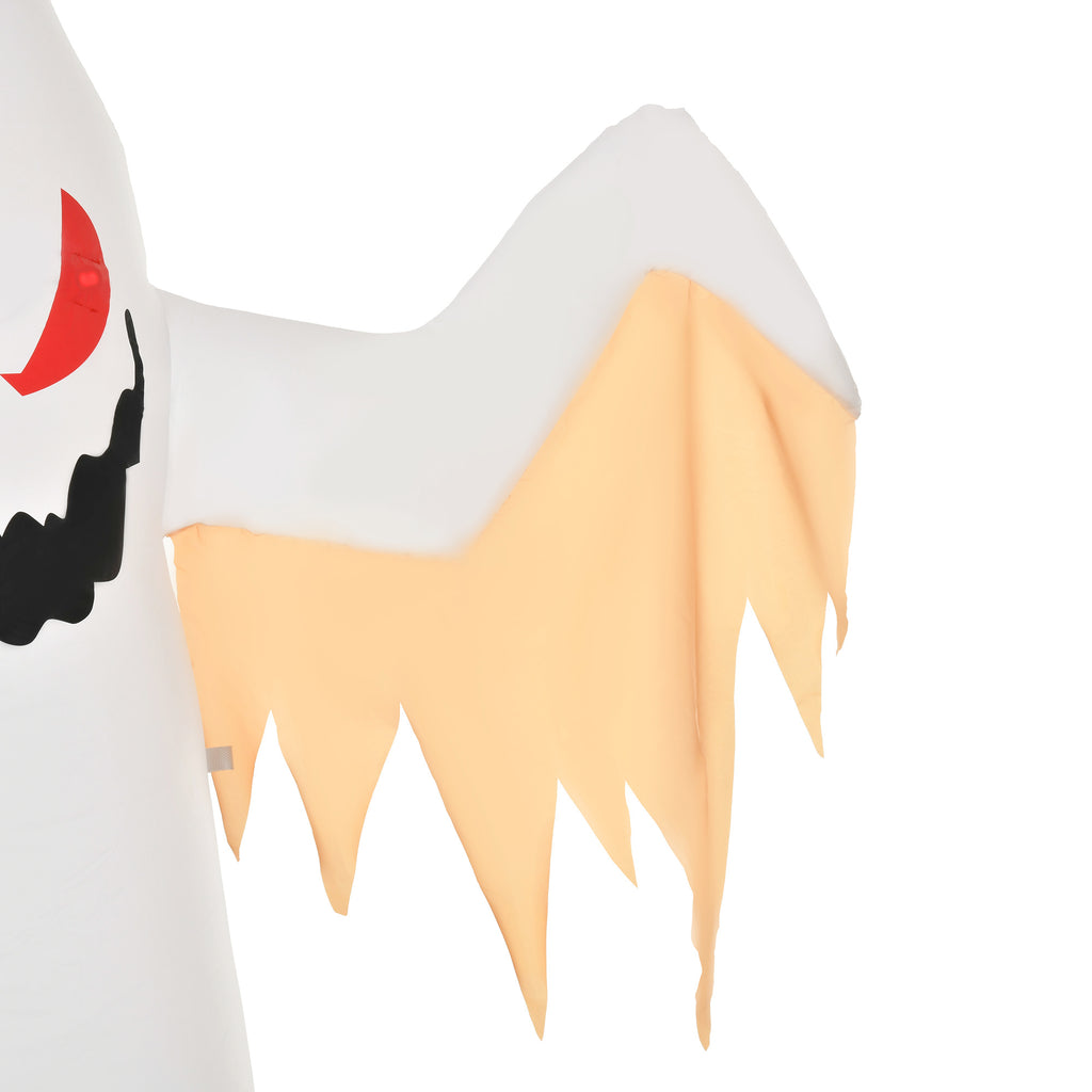 Halloween aufblasbares Gespenst 2,4 m Dekoration mit LEDs IP44 Selbstaufblasender Polyester Weiß + Rot 150 x 80 x 240 cm