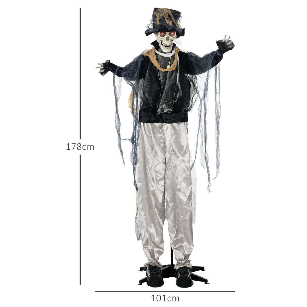 Halloween-Geist, Halloween-Dekoration, Soundfunktion, mit Bewegungssensor und LED-Lichtern, 101 cm x 64 cm x 178 cm