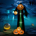 Halloween-Deko, 2,40m großer Kürbisgeist, selbstaufblasend, LED-Beleuchtung, für Außenbereiche