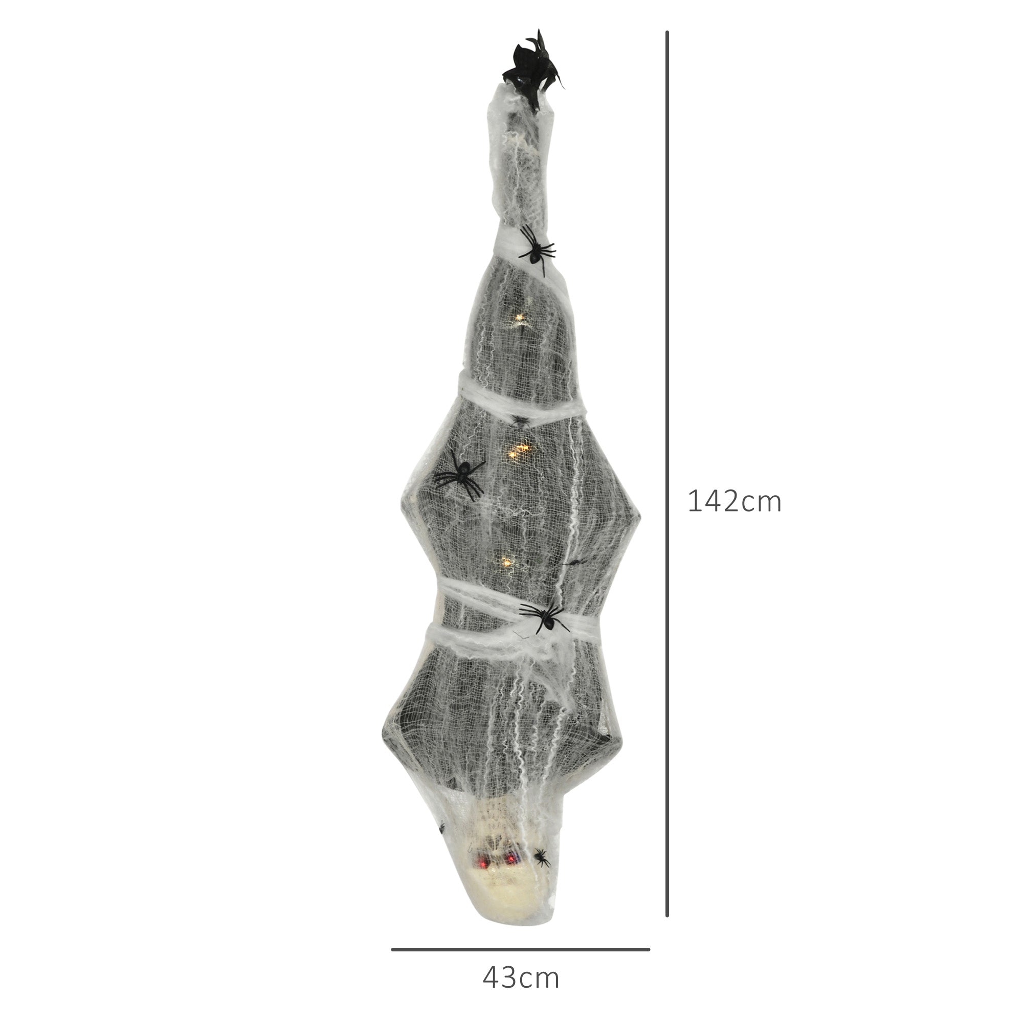 Halloween-Mumie, Halloween-Dekoration, Soundfunktion, mit Bewegungssensor und LED-Lichtern, 60 cm x 16 cm x 170 cm