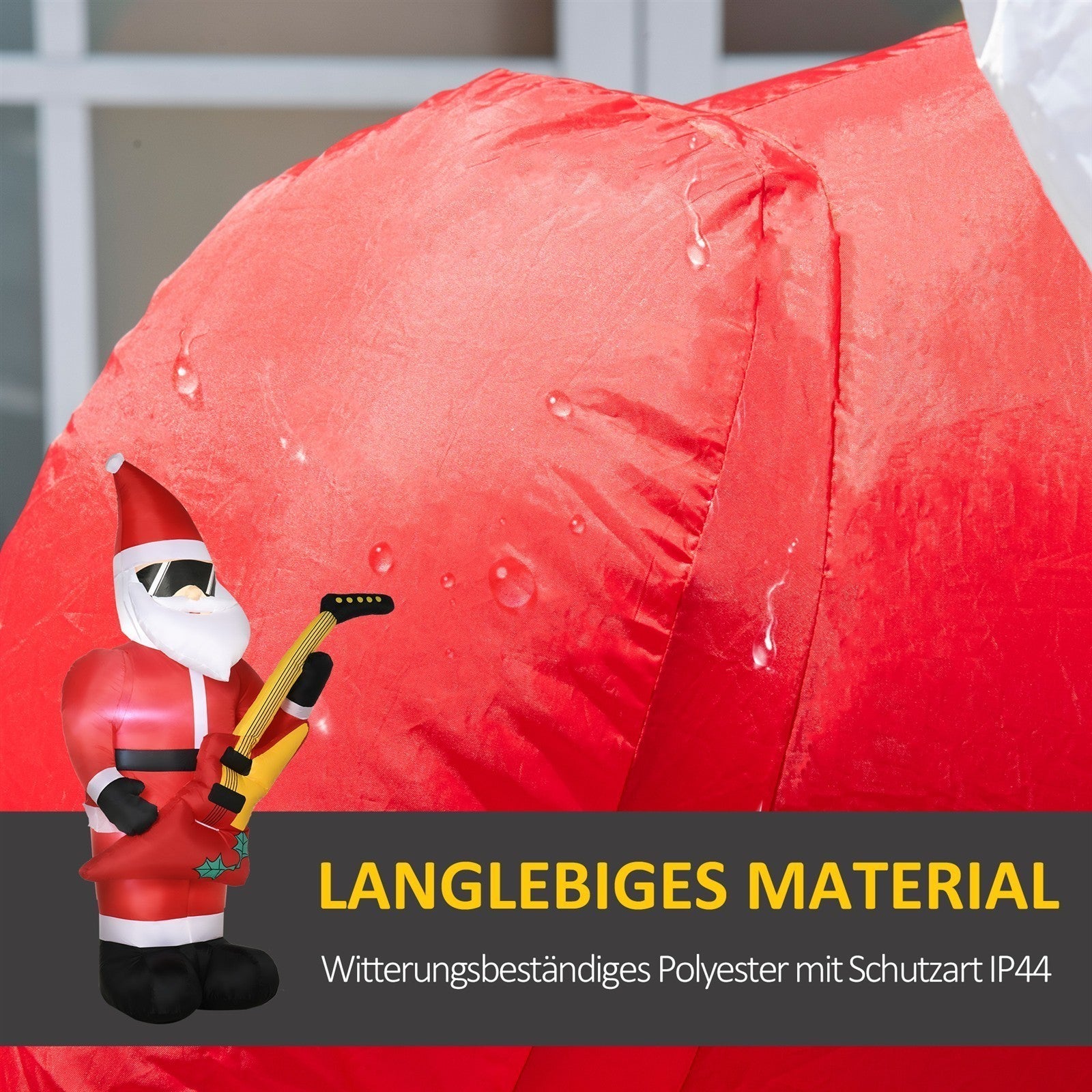 Weihnachtsdeko Aufblasbarer Weihnachtsmann Outdoor-Weihnachtsdekoration, inkl. Gebläse, 140 m, Rot + Weiß