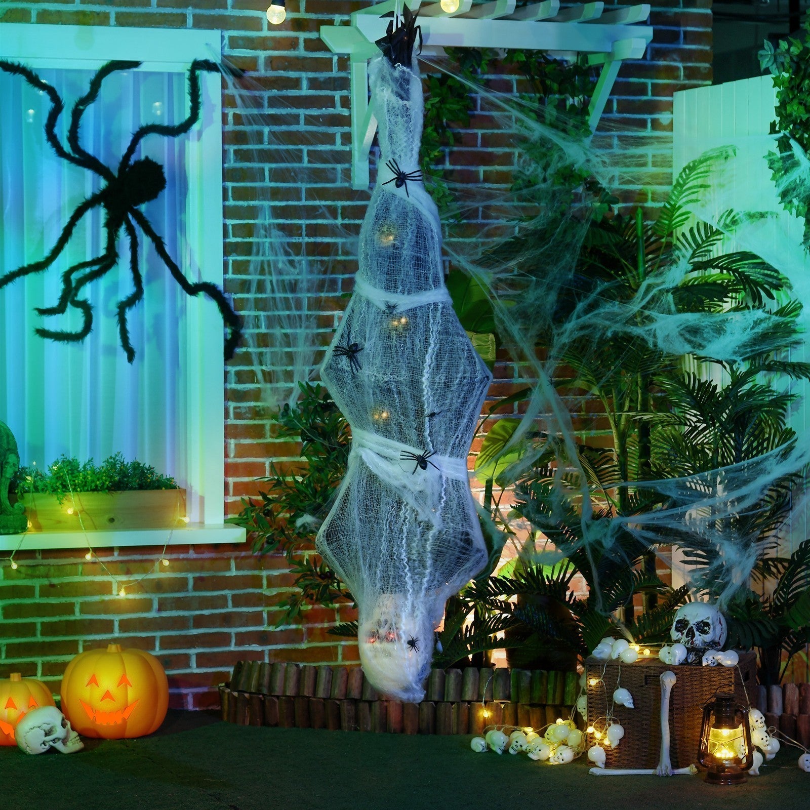 Halloween-Mumie, Halloween-Dekoration, Soundfunktion, mit Bewegungssensor und LED-Lichtern, 60 cm x 16 cm x 170 cm