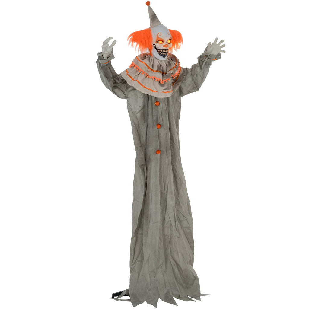 Halloweendekoration Clown, biegsame Arme, aktiviert durch Berührung/Geräusche, leuchtende Augen