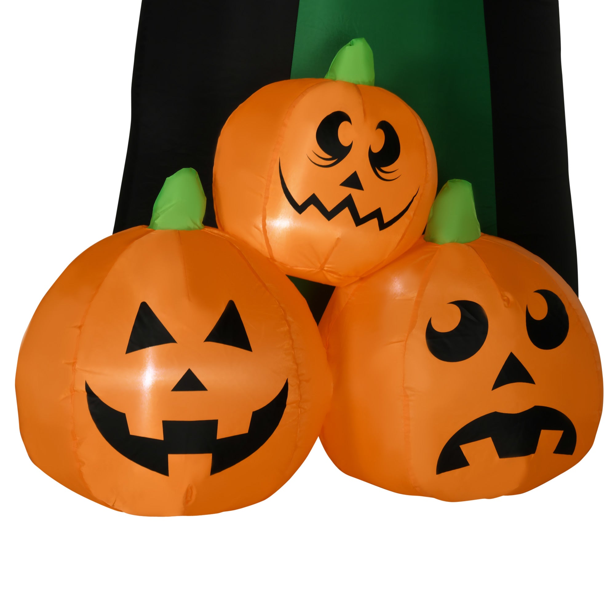 Halloween-Deko, 2,40m großer Kürbisgeist, selbstaufblasend, LED-Beleuchtung, für Außenbereiche