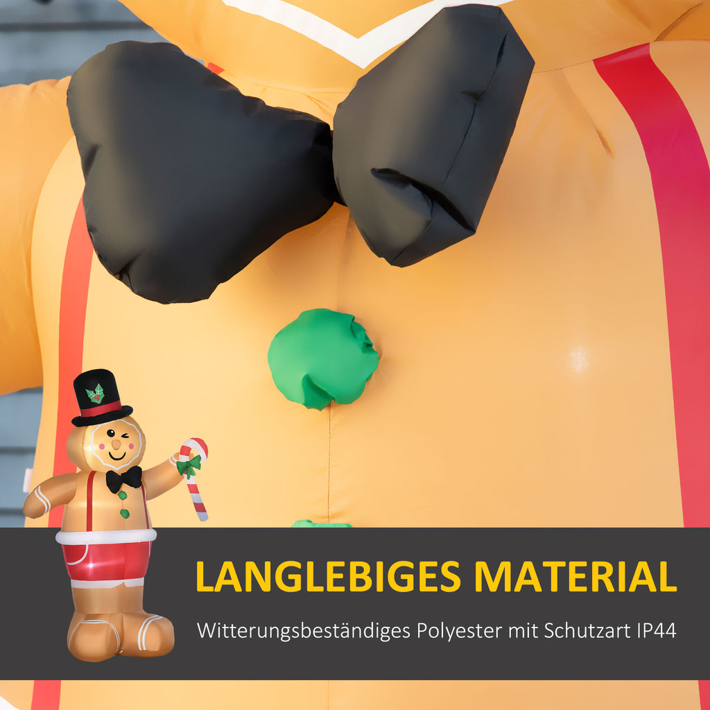 Aufblasbare Weihnachtsfiguren Aufblasbarer Lebkuchenmann, 2 m, inkl. Gebläse, Mehrfarbig