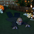 Halloween-Dekoration Zombie, LED-Augen, heult und kriecht, Geräusch- & Bewegungssensor, batteriebetrieben, 159 cm