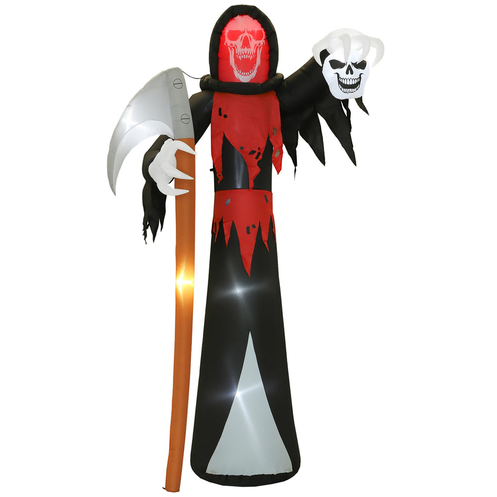 Halloween-Dekoration 3,7 m riesiger Sensenmann mit LED-Beleuchtung Leuchtende Luftfigur für Outdoor