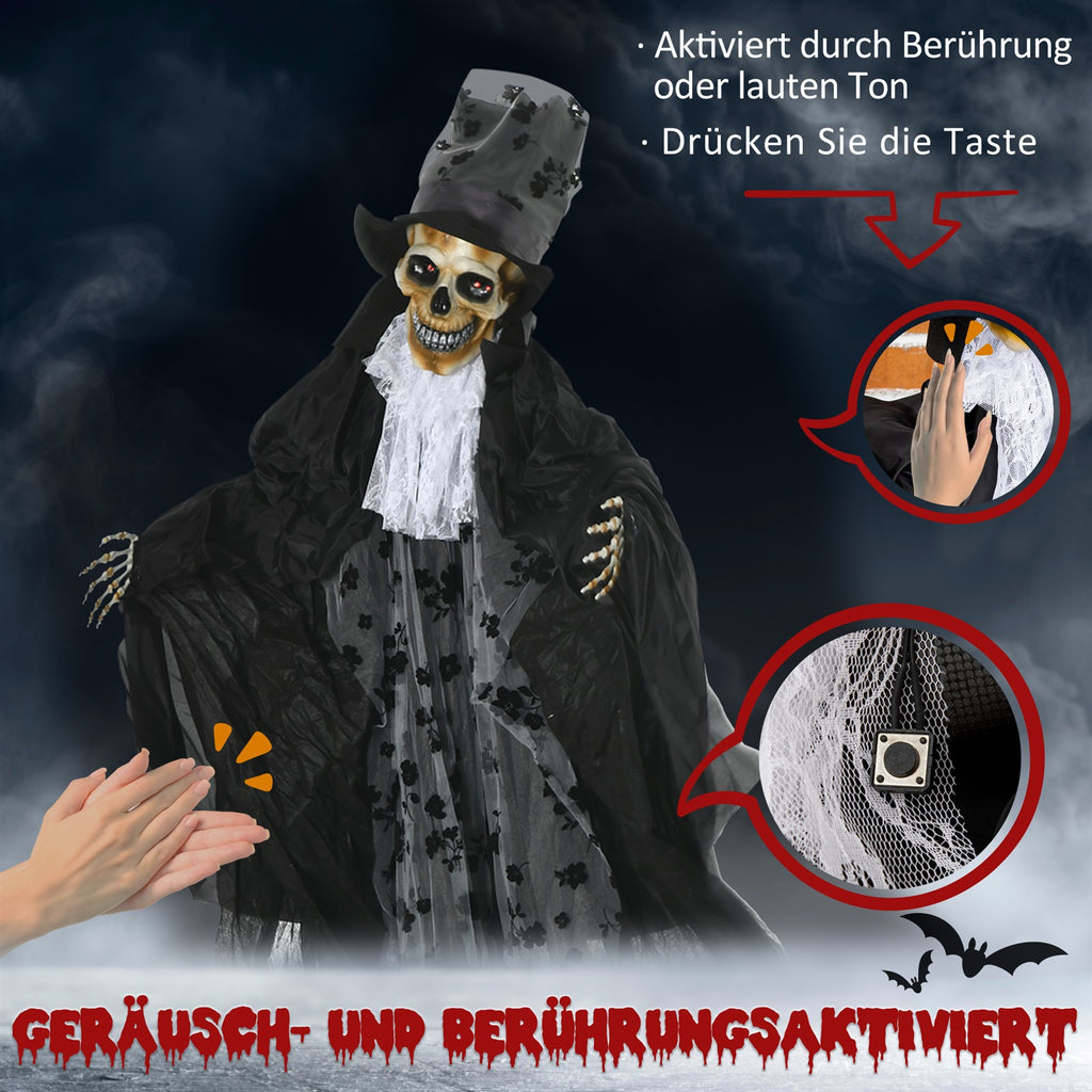 Halloween-Dekoration Gespenst Bräutigam mit Spezialeffekten und Soundfunktion 115 cm x 65 cm x 189 cm
