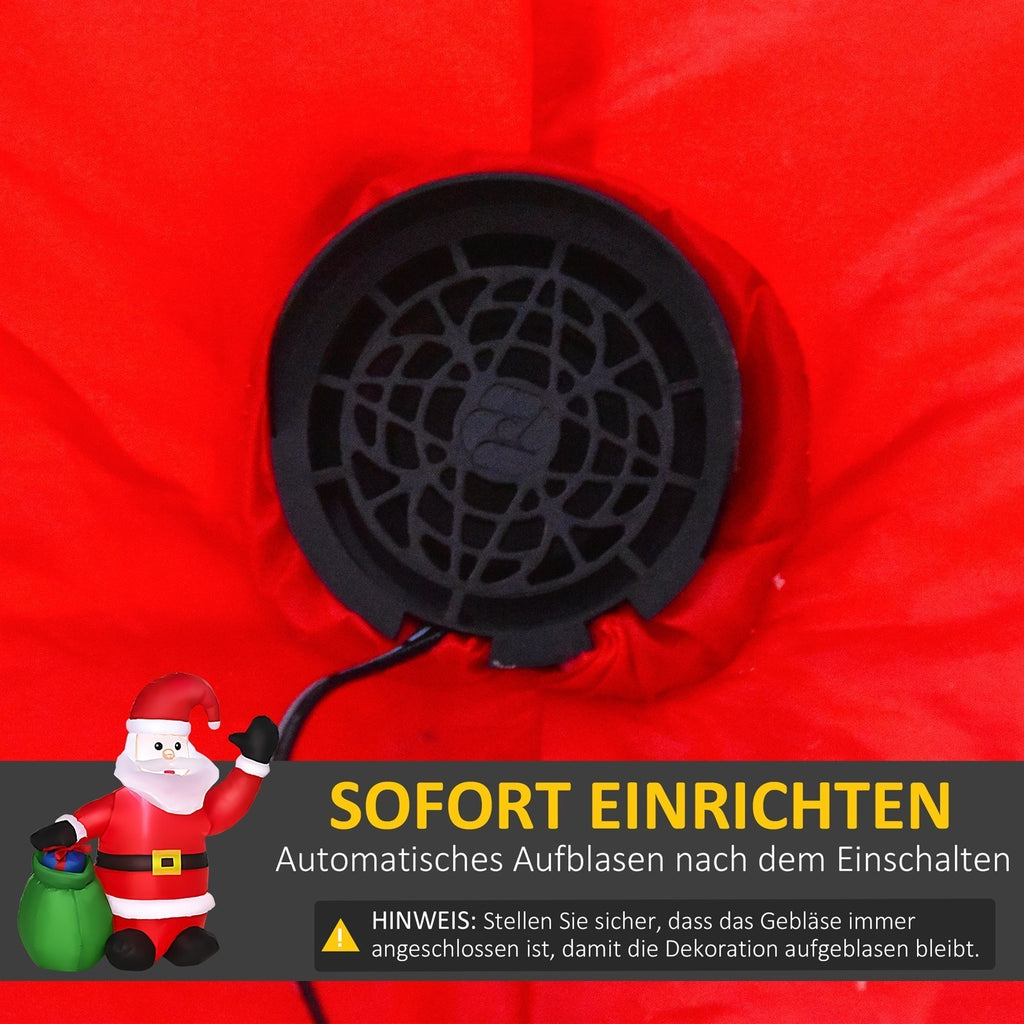 Weihnachtsdeko Aufblasbarer Weihnachtsmann Outdoor-Weihnachtsdekoration, inkl. Gebläse, 1,2 m, Rot + Weiß