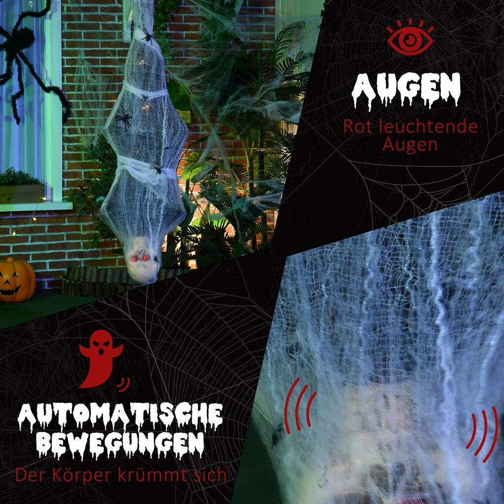 Halloween-Mumie, Halloween-Dekoration, Soundfunktion, mit Bewegungssensor und LED-Lichtern, 60 cm x 16 cm x 170 cm