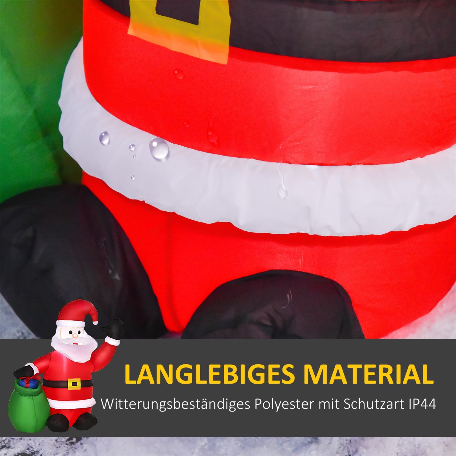 Weihnachtsdeko Aufblasbarer Weihnachtsmann Outdoor-Weihnachtsdekoration, inkl. Gebläse, 1,2 m, Rot + Weiß