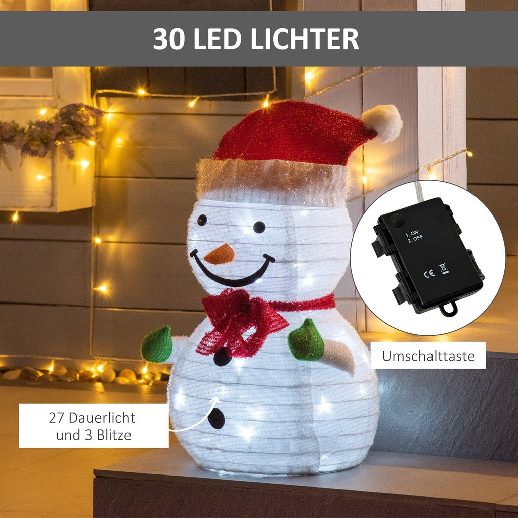 Weihnachtsdekoration Schneemann Outdoor.Weihnachtsdeko Weihnachtslicht, inkl. LEDS, 30 cm x 30 cm x 51 cm, Rot+Weiß