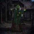 Halloween-Hexe, Halloween-Dekoration, Soundfunktion, mit Bewegungssensor und LED-Lichtern, 60 cm x 18 cm x 183 cm