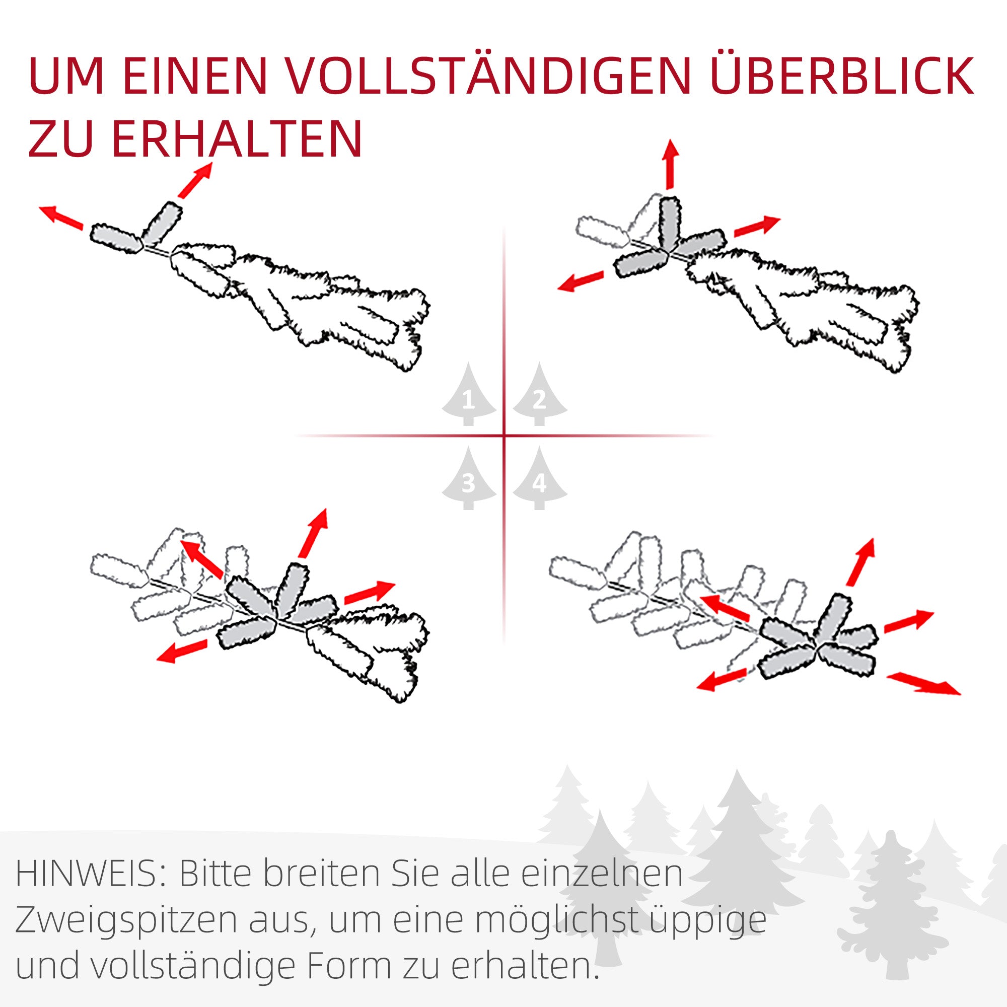 Künstlicher Weihnachtsbaum, 210 cm, beschneite PVC-Zweige, klappbar, Metallständer, Grün/Weiß