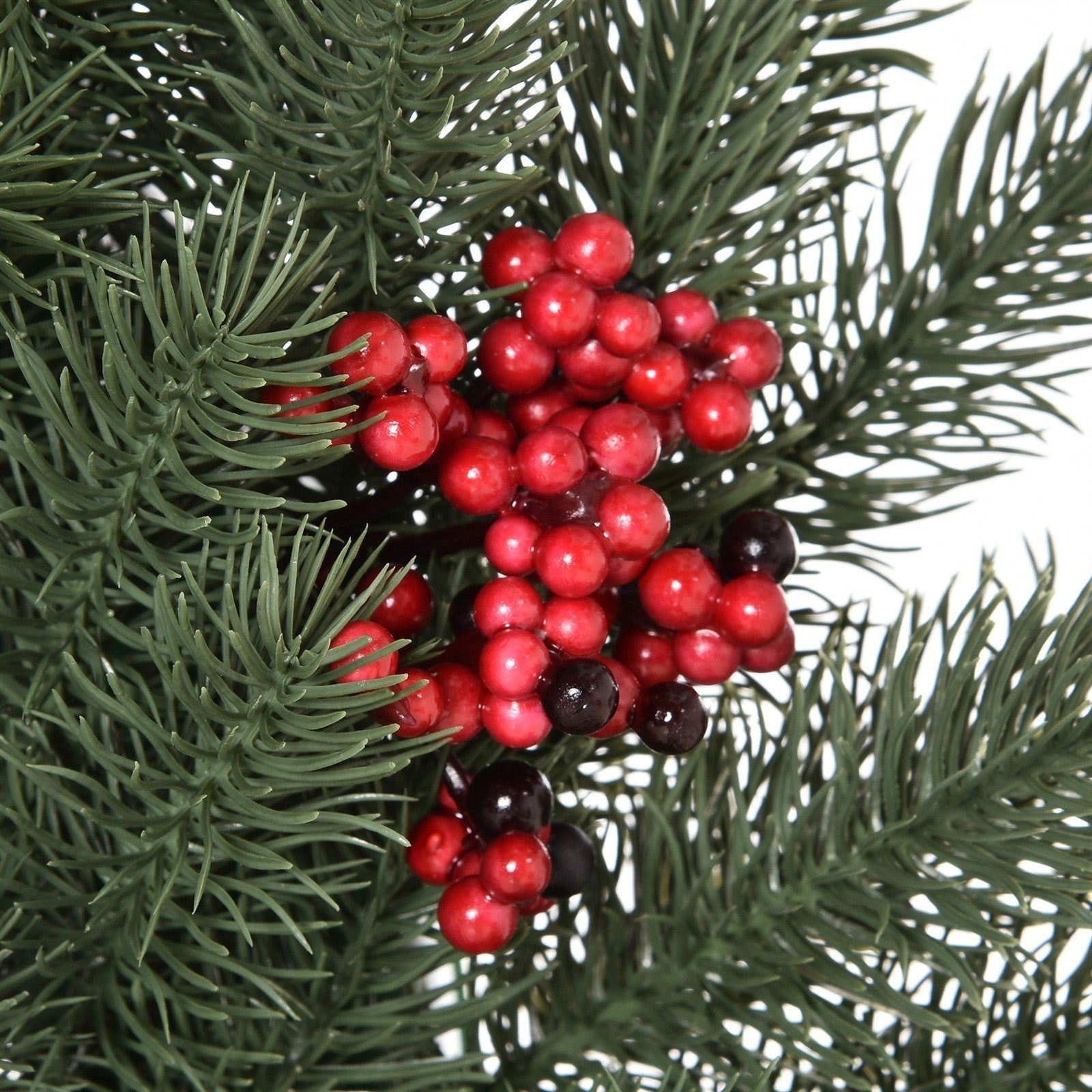 Weihnachtskranz 60 cm Türkranz mit 40 LEDs Zapfen roten Beeren Künstlicher Weihnachtskranz Weihnachten Adventskranz Haustür Kränze für Außen, Innen, Advent, Fenster