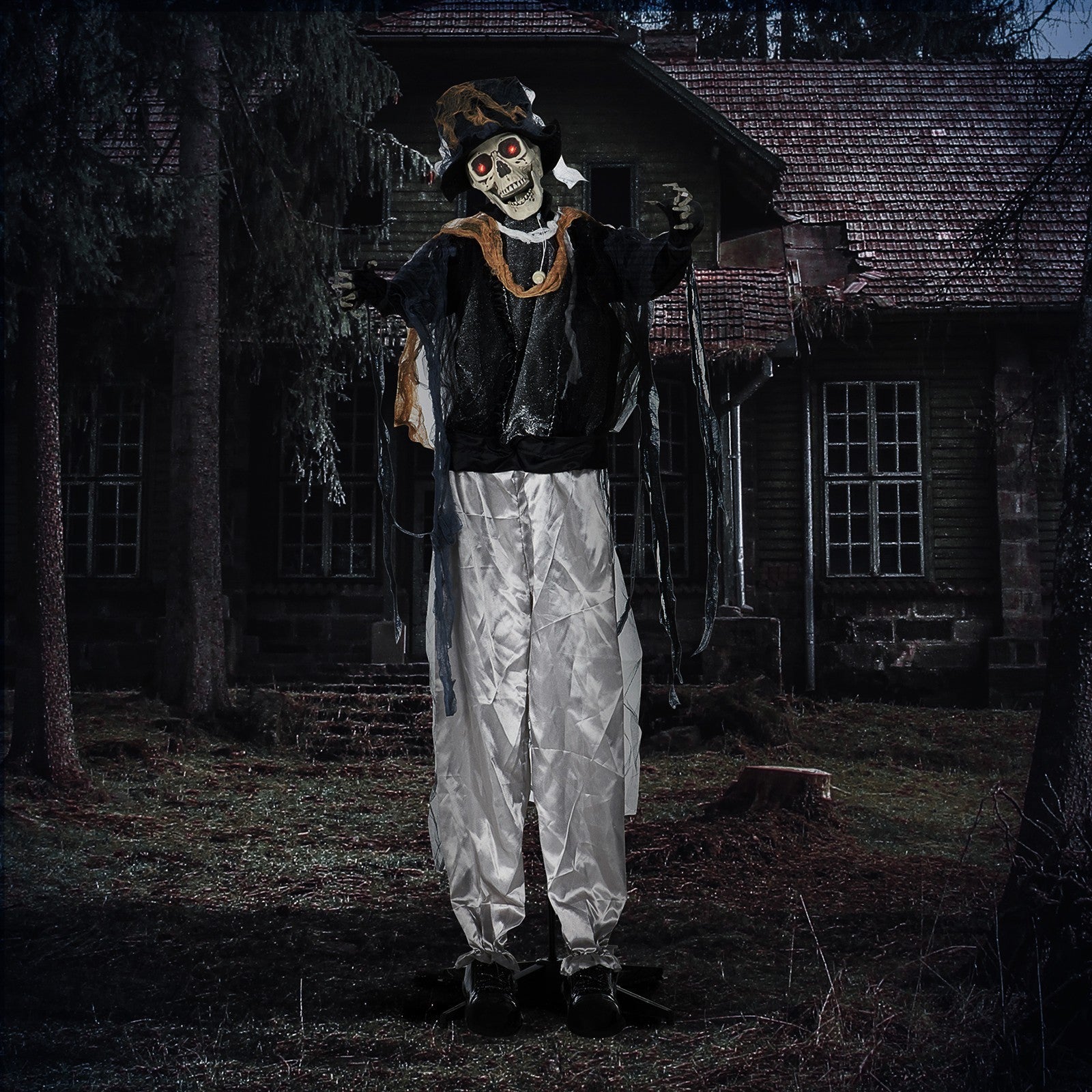 Halloween-Geist, Halloween-Dekoration, Soundfunktion, mit Bewegungssensor und LED-Lichtern, 101 cm x 64 cm x 178 cm