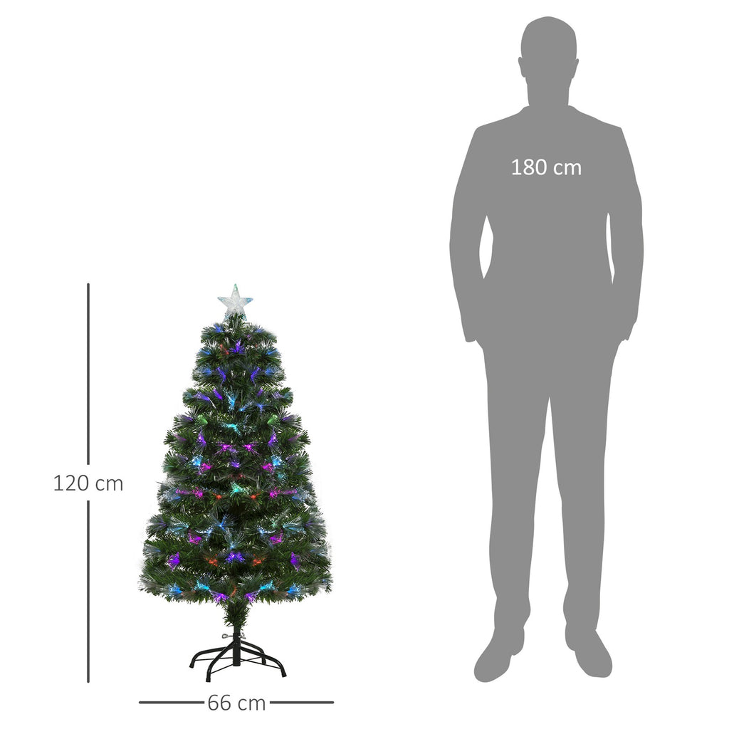 Weichnachtsbaum künslicher Weihnachtsbaum Christbaum, LED-Lichter, Sternspitze, 66 cm x 66 cm x 120 cm, Grün