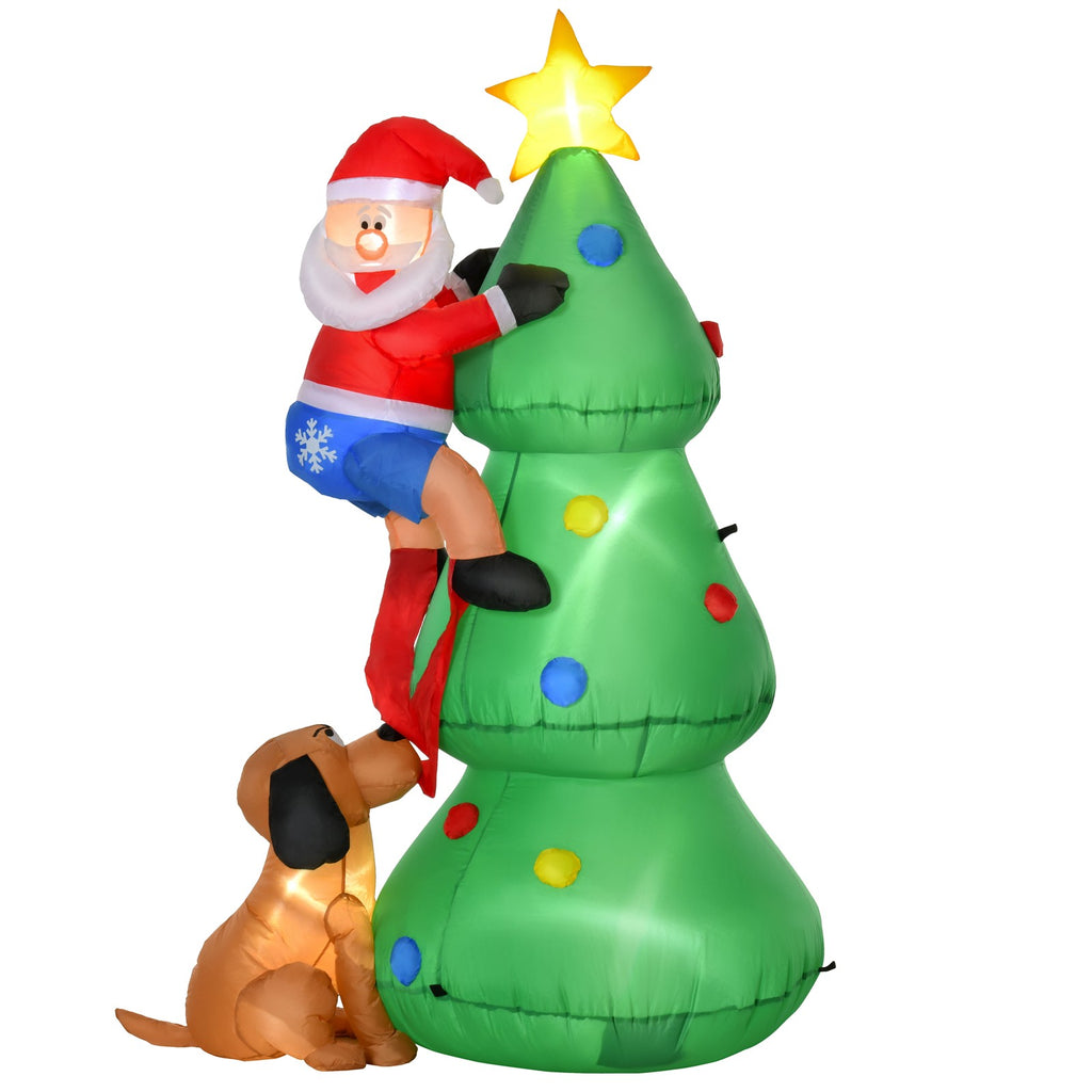 Aufblasbarer Weihnachtsbaum, Weihnachtsdekoration, 1,8 m, inkl. Gebläse, 123 cm x 85 cm x 180 cm, Grün + Rot