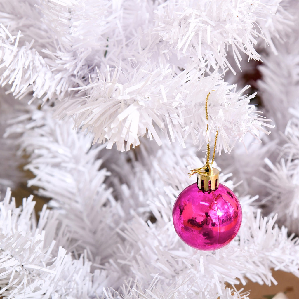 Künstlicher Weihnachtsbaum 150 cm künstlich Tannenbaum mit Kugeln, Glocken, Trommeln, Geschenkboxen, Christbaum mit 680 Spitzen, 12 Tannenzapfen Weihnachtsdeko inkl. Metallständer für drinnen
