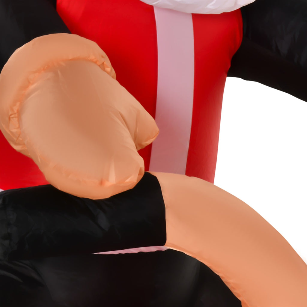 Weihnachtsdeko Aufblasbarer Weihnachtsmann Outdoor-Weihnachtsdekoration, inkl. Gebläse, 1,65 m, Rot + Weiß + Schwarz