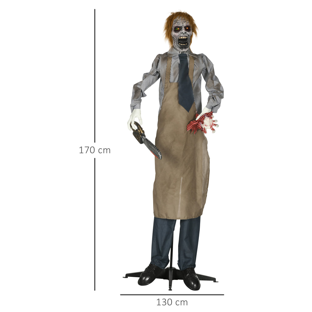 Halloweendeko, Kettensägenmörder, beweglich, Motorsägensound, Schaltautomatik, 1,70 m
