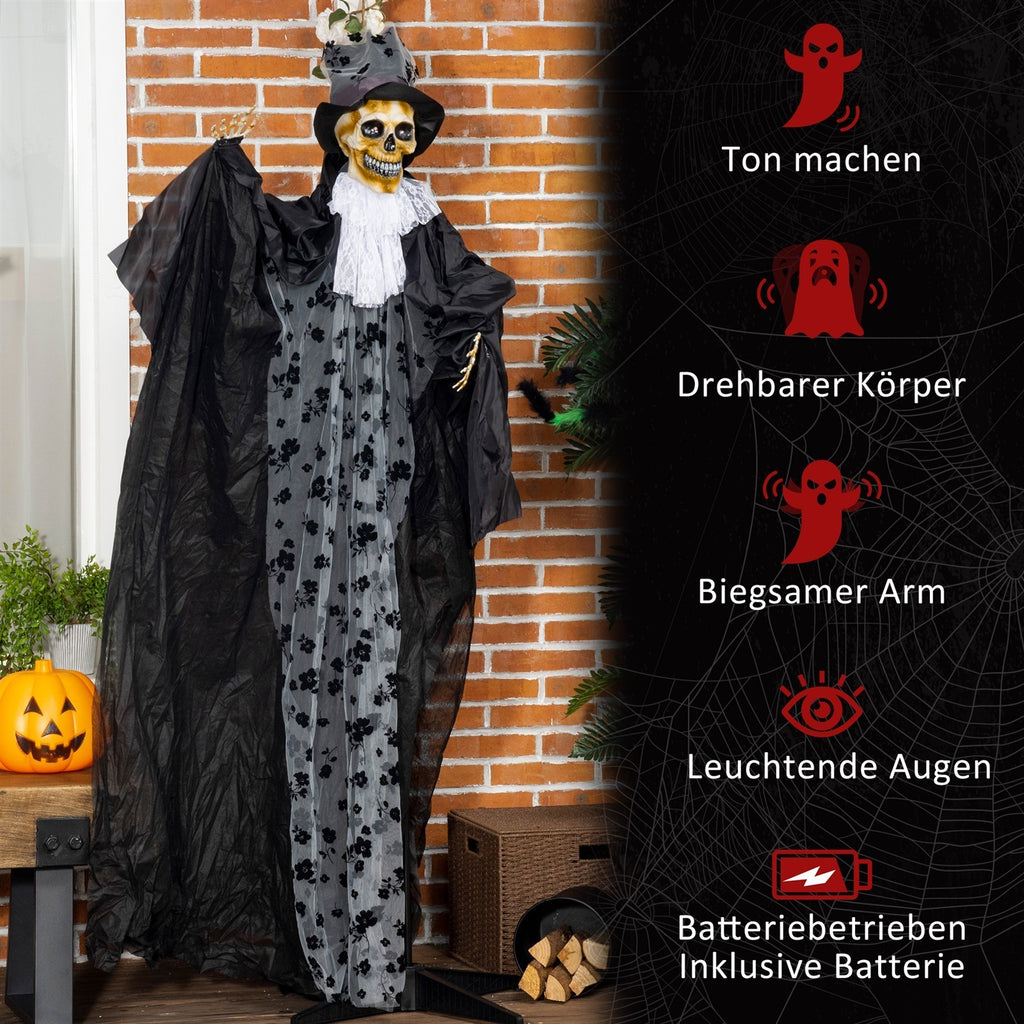 Halloween-Dekoration Gespenst Bräutigam mit Spezialeffekten und Soundfunktion 115 cm x 65 cm x 189 cm